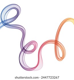 Abstract smooth color wave vector. Curve flow blue motion illustration. Smoke design. Vector lines.