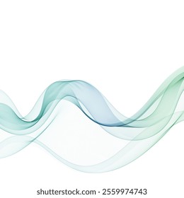 Abstract smooth color wave vector. Curve flow blue motion illustration. Smoke design. Vector lines. Eps 10