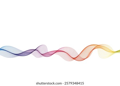 Abstract smooth color wave vector. Curve flow blue motion illustration. Smoke design. Vector lines.