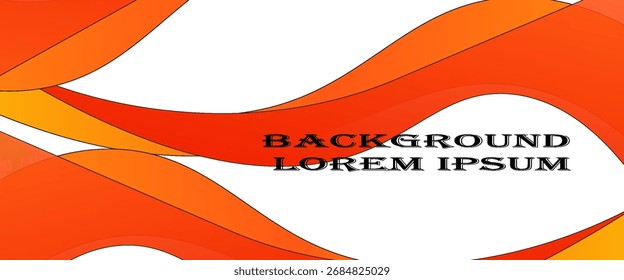 Abstrakter gleichmäßiger Farbwellenvektor. Kurvenfluss orange Bewegung Illustration. Orangefarbener roter Wellenvektor Eps10.