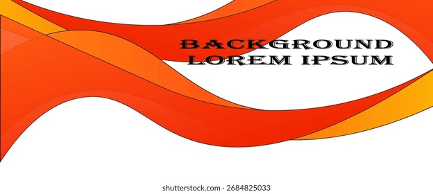 Abstract smooth color wave vector. Curve flow orange motion illustration. Orange red wave