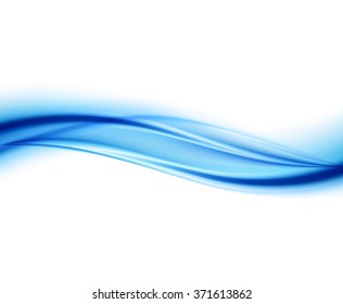 Abstract smooth color wave vector. Curve flow blue motion illustration