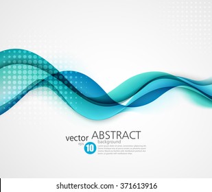 Abstract smooth color wave vector. Curve flow blue motion illustration