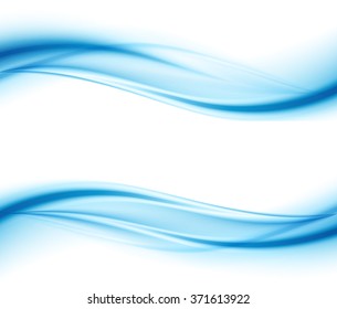 Abstract smooth color wave vector. Curve flow blue motion illustration