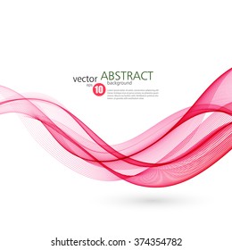 Abstract smooth color wave vector. Curve flow red motion illustration
