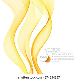 Abstract smooth color wave vector. Curve flow orange motion illustration