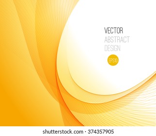 Abstract smooth color wave vector. Curve flow orange motion illustration