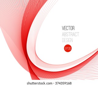 Abstract smooth color wave vector. Curve flow red motion illustration