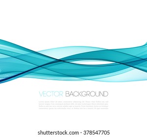 Abstract smooth color wave vector. Curve flow blue motion illustration