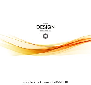 Abstract smooth color wave vector. Curve flow orange motion illustration