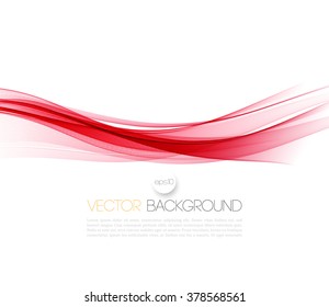 Abstract smooth color wave vector. Curve flow red motion illustration