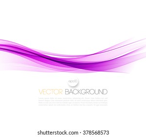 Abstract smooth color wave vector. Curve flow purple motion illustration