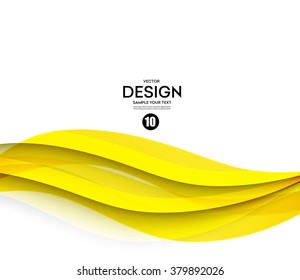 Abstract smooth color wave vector. Curve flow yellow motion illustration