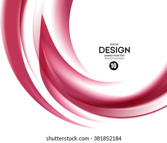 Abstract smooth color wave vector. Curve flow red motion illustration