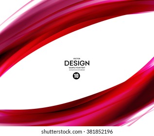 Abstract smooth color wave vector. Curve flow red motion illustration