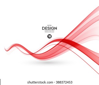 Abstract smooth color wave vector. Curve flow red motion illustration.