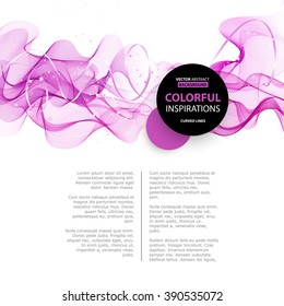 Abstract smooth color wave vector. Curve flow pink motion illustration