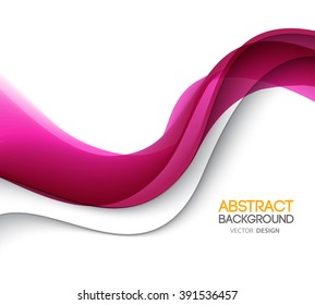 Abstract smooth color wave vector. Curve flow pink motion illustration. Pink wave.