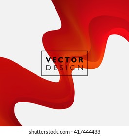 Abstract smooth color wave vector. Curve flow red motion illustration,