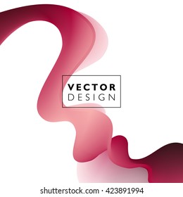 Abstract smooth color wave vector. Curve flow pink motion illustration