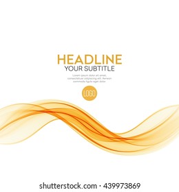 Abstract smooth color wave vector. Curve flow orange motion illustration EPS10