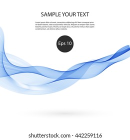 Abstract smooth color wave vector. Curve flow blue motion