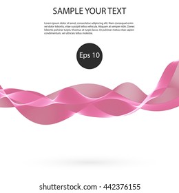 Abstract smooth color wave vector. Curve flow blue motion
