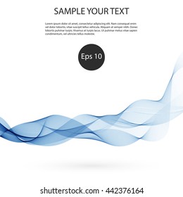 Abstract smooth color wave vector. Curve flow blue motion