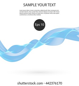 Abstract smooth color wave vector. Curve flow blue motion