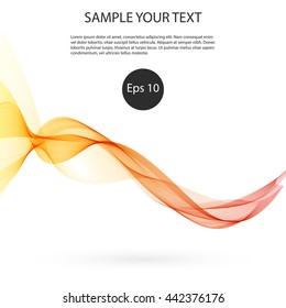 Abstract smooth color wave vector. Curve flow blue motion
