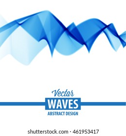 Abstract smooth color wave vector. Smoke wave design. Curve flow motion illustration.