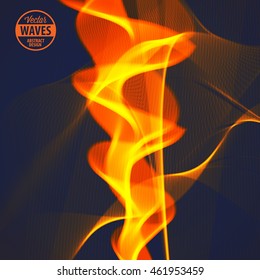 Abstract smooth color wave vector. Smoke wave design. Curve flow motion illustration.