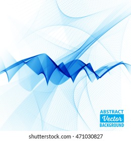 Abstract smooth color wave vector. Smoke wave design. Curve flow motion illustration.