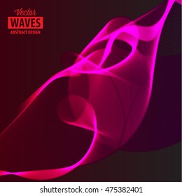 Abstract smooth color wave vector. Smoke wave design. Curve flow motion illustration.
