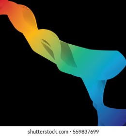 Abstract smooth color wave vector. Curve flow motion illustration. 