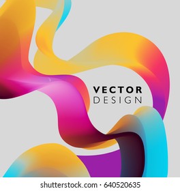 Abstract smooth color wave vector. Curve flow purple motion illustration. For poster, flyer design. Mixing color. Colored fluid