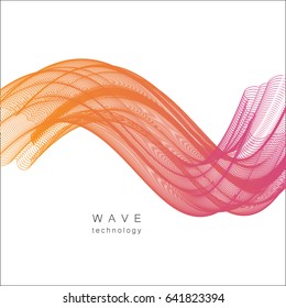 Abstract smooth color wave vector on white background. Can use for art illustration.