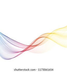 Abstract smooth color wave vector.Impression of motion curve .Vector lines. Smoke.