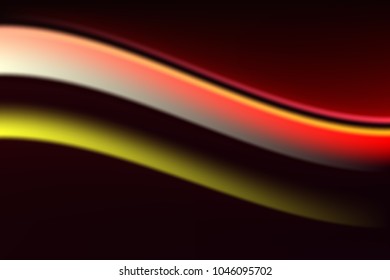 Abstract smooth color wavy vector art background on the dark backdrop .