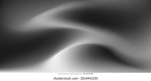 Abstract smooth curve black background. Vector illustration for banner, background.