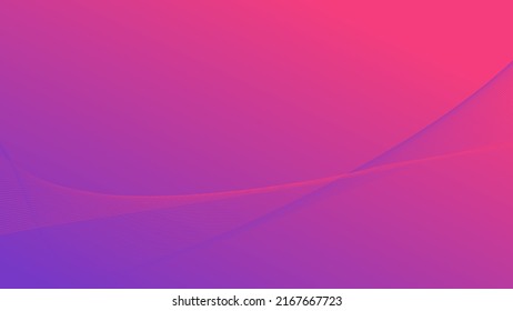 abstract smooth curve line on purple and pink gradient lighting color background with blank space for website banner and poster or decorative presentation and modern graphic design