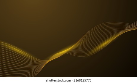 abstract smooth curve line on gold gradient lighting color background with copy space for website banner and poster or decorative presentation and modern graphic design