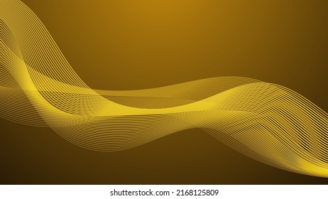 abstract smooth curve line on gold gradient lighting color background for website banner and poster or decorative presentation and modern graphic design