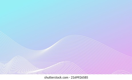 abstract smooth curve line on blue and pink gradient lighting color background with copy space for website banner and poster or decorative presentation and modern graphic design