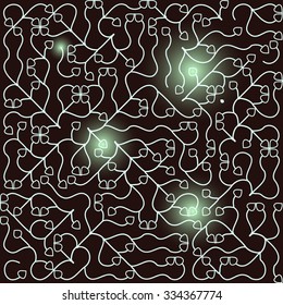Abstract smooth curved lines on a black background