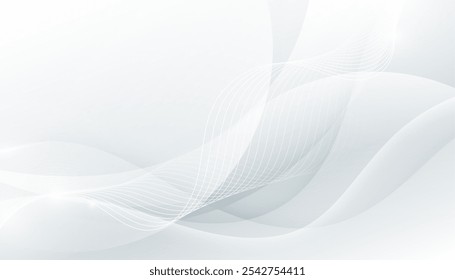 Vector de diseño de fondo blanco de línea curvy abstracto y liso