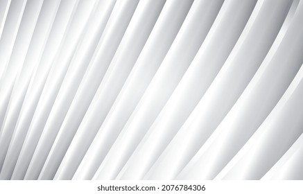 Abstract smooth elegant white fabric silk stripes texture soft background. Abstract white and gray gradient background. Background for ad, poster, template, business presentation. Vector illustration