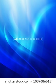 abstract ?curving and smooth flow blue background, Vector illustration