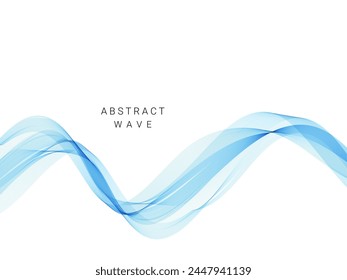 Abstractas fondo de línea de onda de flujo suave aislado en Vector blanco