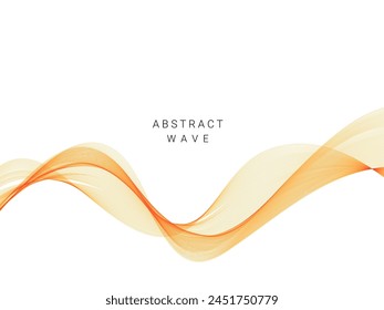 Abstract smooth flow wave line background isolated on white vector